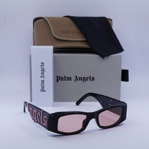 Palm Angels PERI007 ANGEL 1021 Rectangle Sunglasses - Black/Cameo - Picture 1 of 11